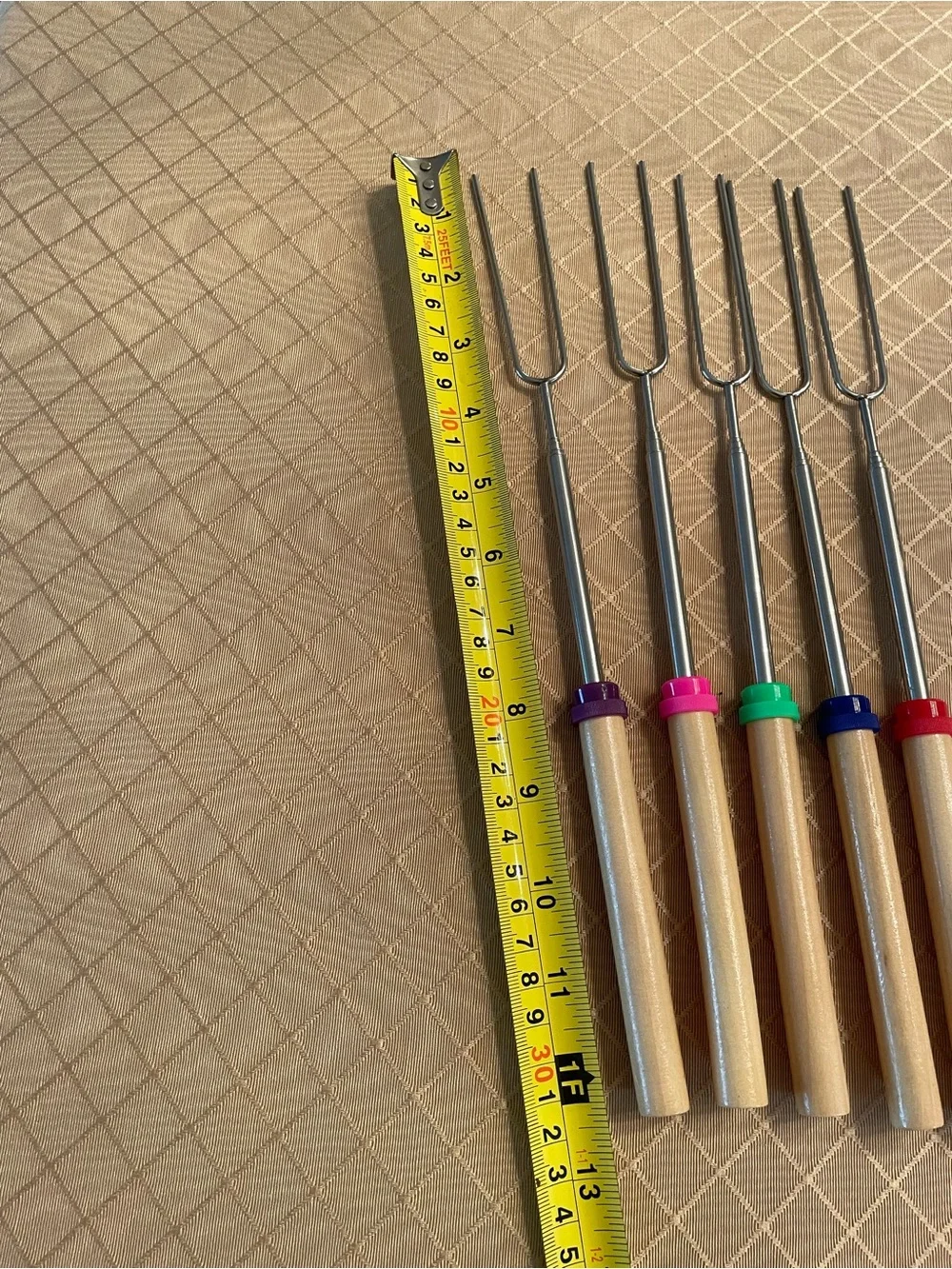 MalloMe Telescoping Roasting Forks Set with Carry Pouch - Multicolor